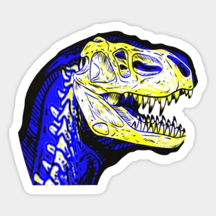 T-Rex Interactive Yellow&Blue Filter T-Shirt By Red&Blue Sticker